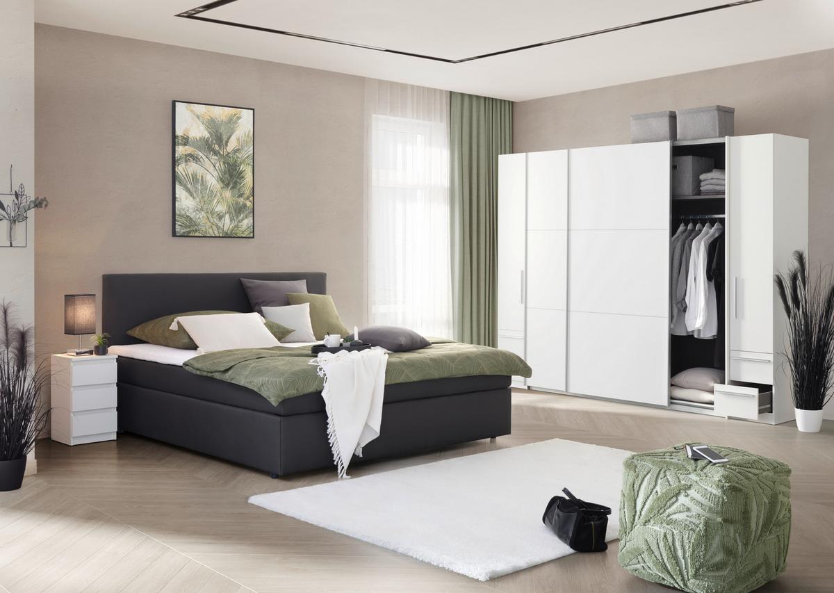 BOXBETT JUPITER - Anthrazit/Schwarz, Konventionell, Holz/Kunststoff (180/200cm) - Mömax