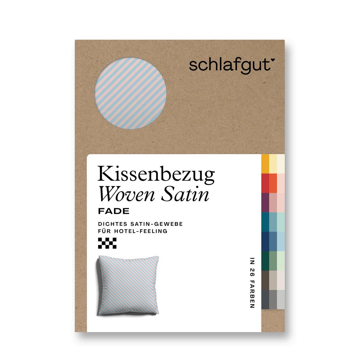 Kissenbezug Woven Satin Rosa/Hellblau ca. 40x40cm - Rosa/Hellblau, Basics, Textil (40/40cm) - Schlafgut