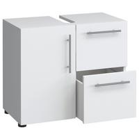 Waschbeckenunterschrank Flandu ca. 61 cm Weiß - Silberfarben/Schwarz, KONVENTIONELL, Holzwerkstoff/Kunststoff (61/51/32cm) - MID.YOU