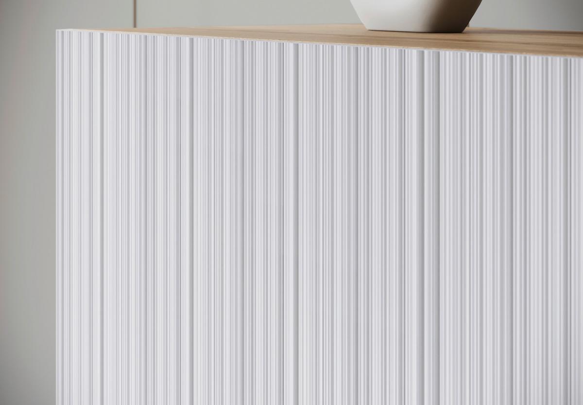 Nizka Omarica Phuket, Bela, Barva Hrasta - črna/bela, Trend, umetna masa/leseni material (180/69,4/39cm) - Livetastic