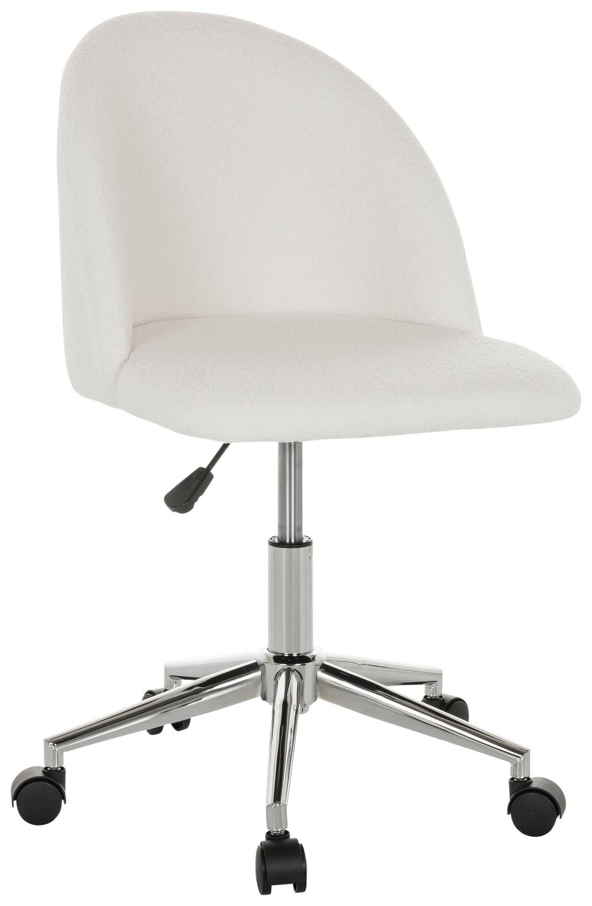 Vrtljivi Stol Solao Ted, Bela - barve kroma/bela, Basics, kovina/umetna masa (49/77-87/55cm) - MID.YOU