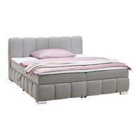 Boxbett Elaris Graubraun ca. 140x200cm - Chromfarben/Graubraun, KONVENTIONELL, Kunststoff/Textil (140/200cm) - Mömax