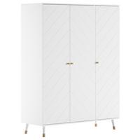 Kinderkleiderschrank Billy Weiß - Goldfarben/Weiß, MODERN, Holzwerkstoff/Kunststoff (150/200/59cm) - Vipack