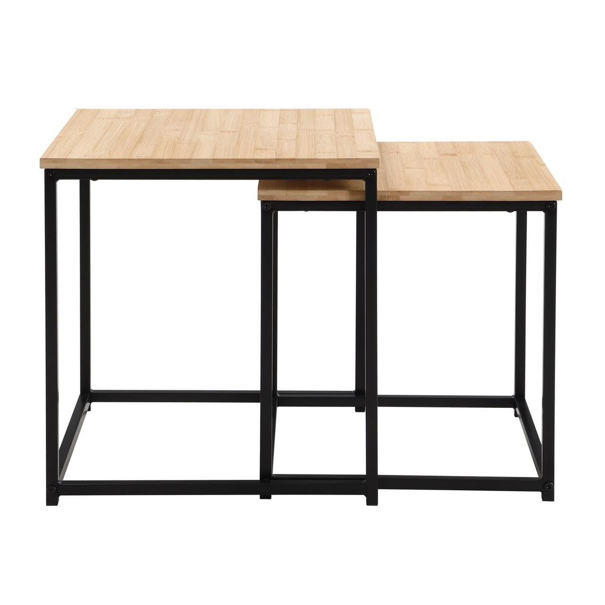 ZESTAW STOLIKÓW BOCZNYCH KOKO -EXKLUSIV- - kolor naturalny/czarny, Lifestyle, materiały naturalne/metal (34/38/36/40/34/38cm) - Mömax