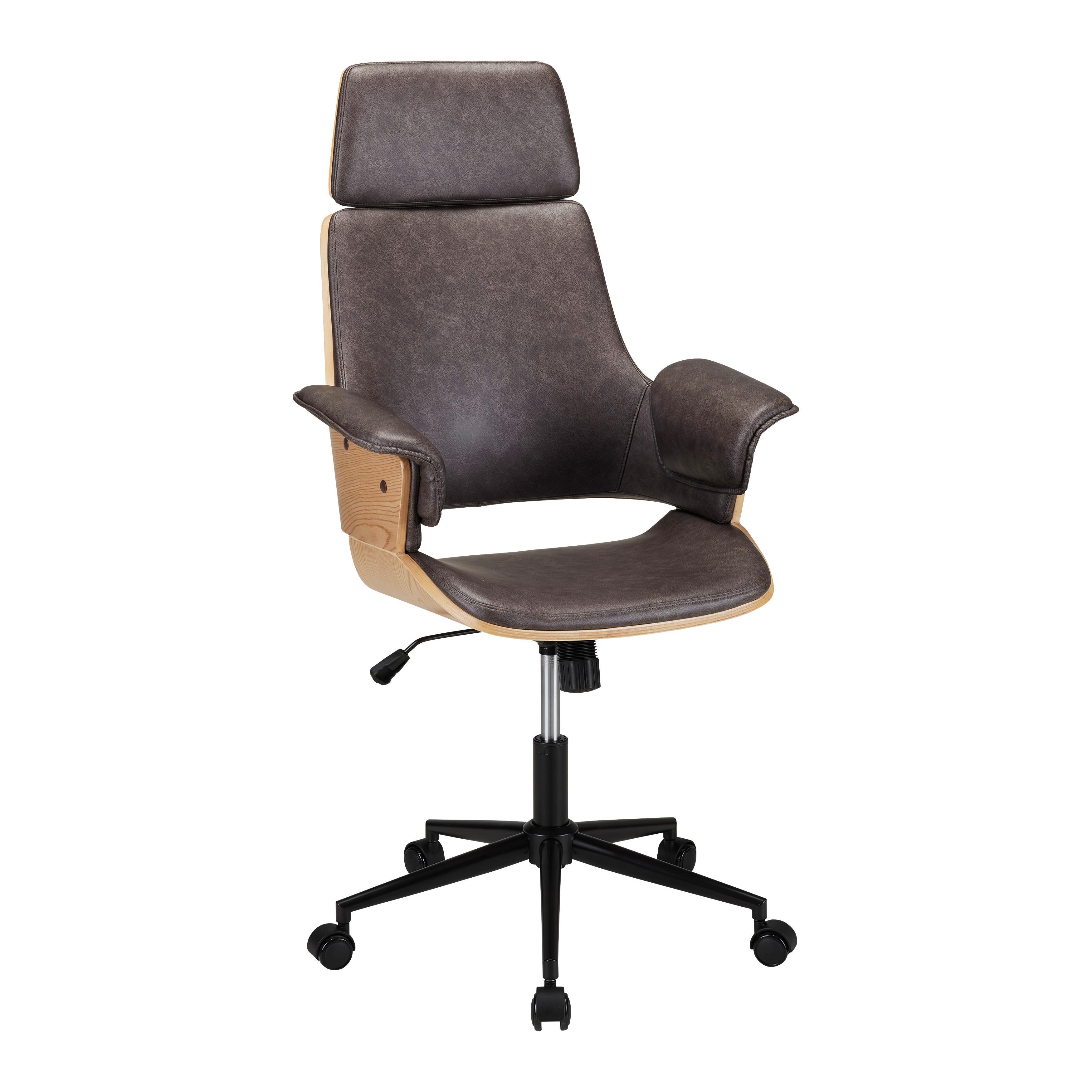 Chefsessel Josef Naturfarben/Cappuccino - Schwarz/Naturfarben, KONVENTIONELL, Holz/Kunststoff (67/123/64cm) - Premium Living