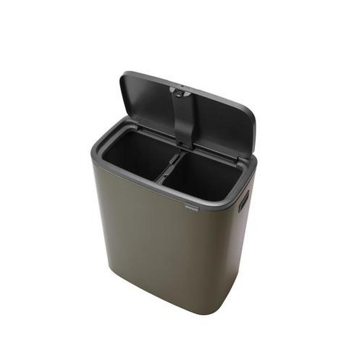 KOSZ NA ODPADY 221521 - kolor platynowy/czarny, Design, tworzywo sztuczne/metal (54,5/65,6/31,2cm) - Brabantia