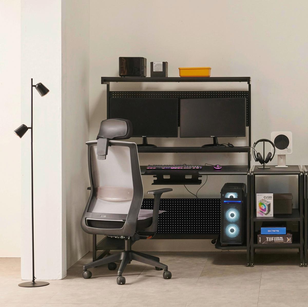 Schreibtisch Schwarz Stahl - Schwarz, Design, Holzwerkstoff/Metall (120/70/148cm) - Livetastic