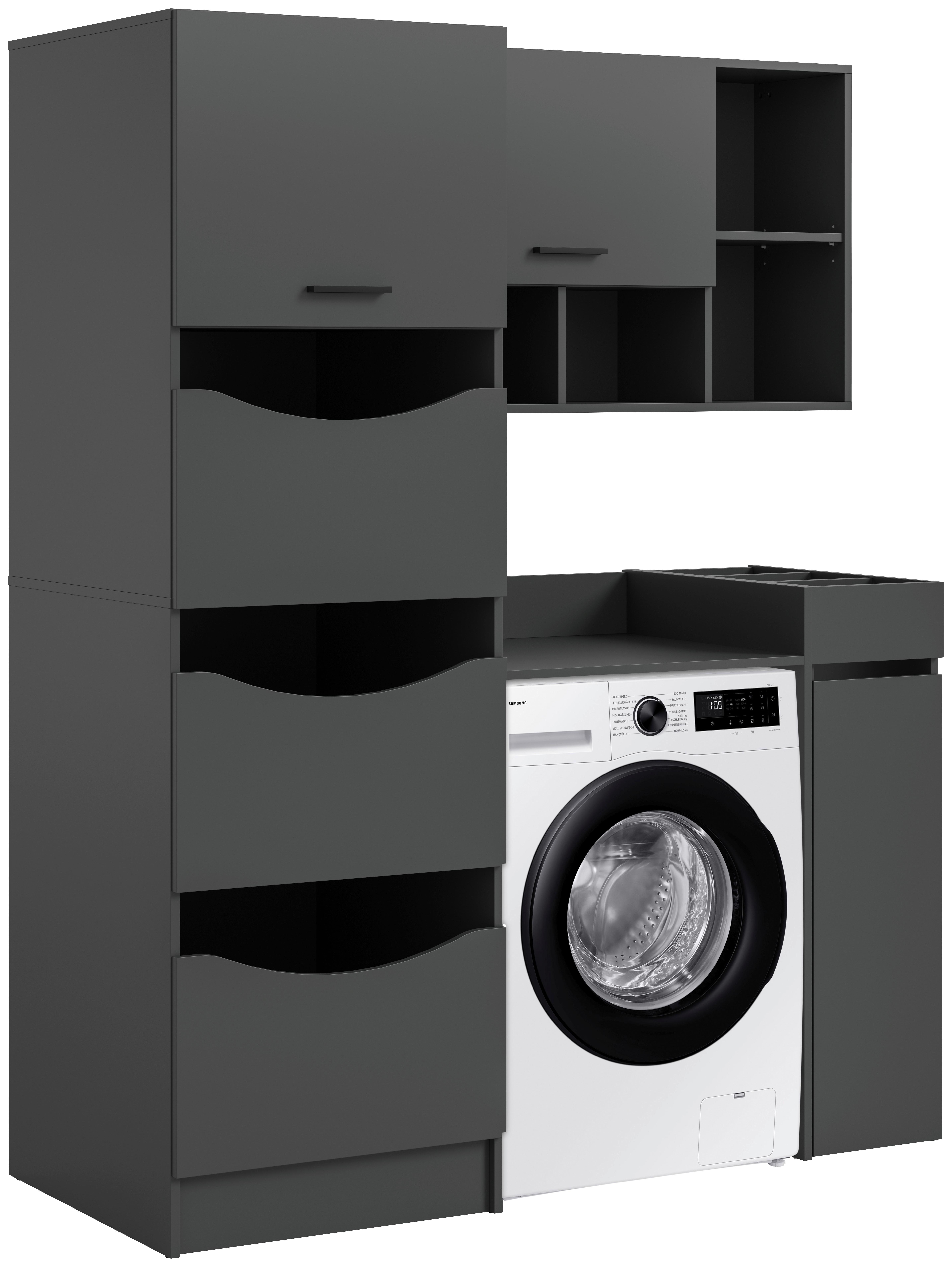 Omara Za Pralni Stroj Free, Antracit - antracit, Basics, leseni material (126/195/68cm) - MID.YOU