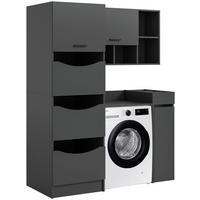 Omara Za Pralni Stroj Free, Antracit - antracit, Basics, leseni material (126/195/68cm) - MID.YOU