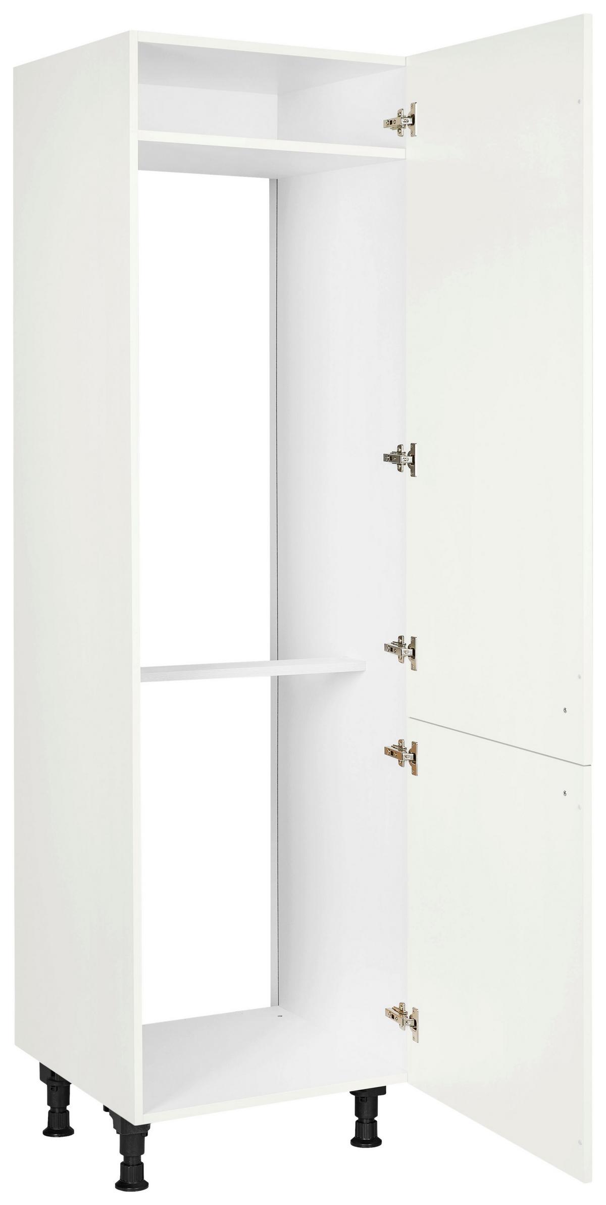 Geräteumbauschrank Cascada Weiß - Edelstahlfarben/Weiß, MODERN, Holzwerkstoff/Metall (60/216,6/58cm) - Nobilia