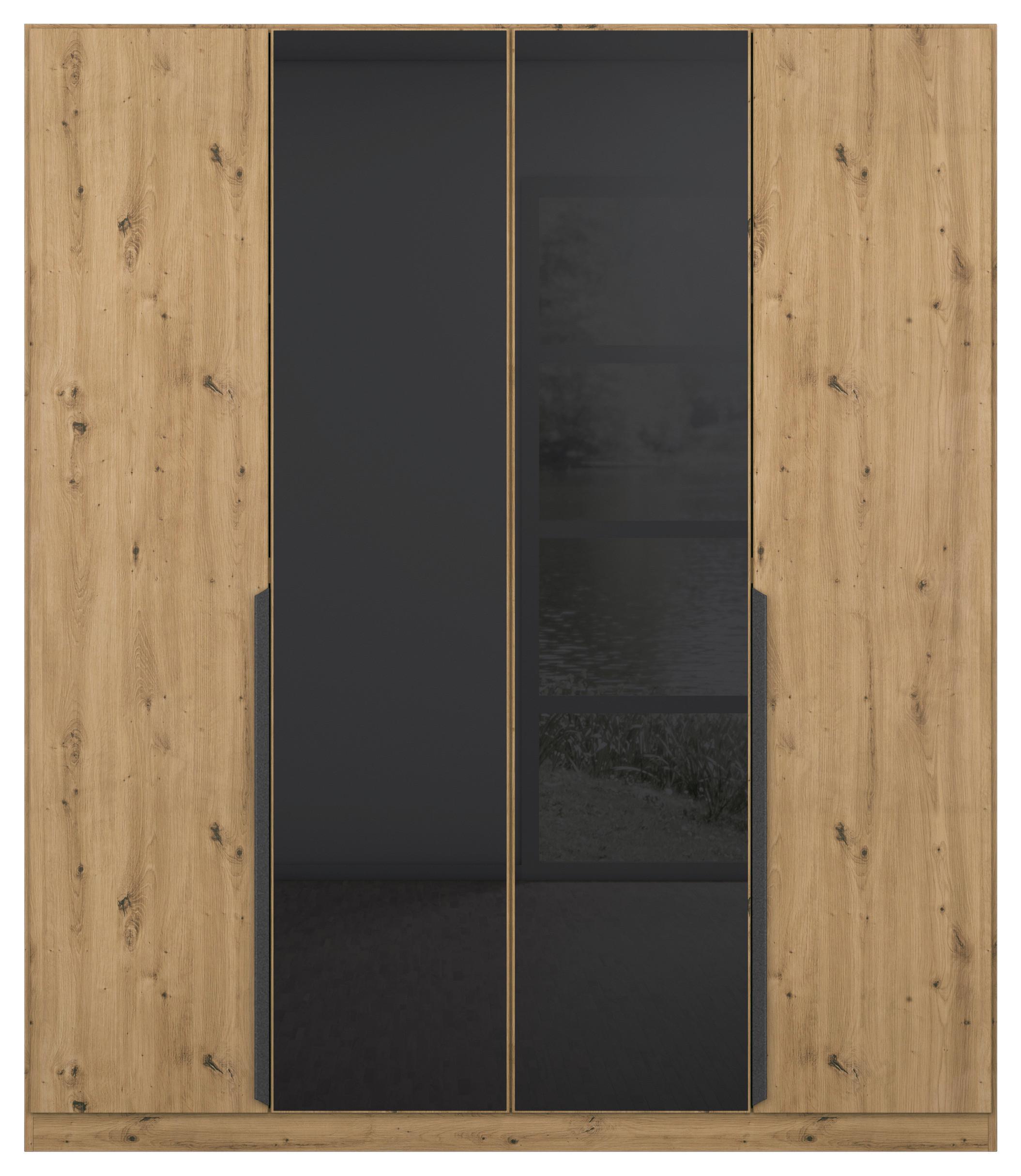 DULAP USI ROTATIVE ARTEMIS - stejar Artisan/antracit, Modern, sticlă/material pe bază de lemn (181/210/54cm) - Modern Living