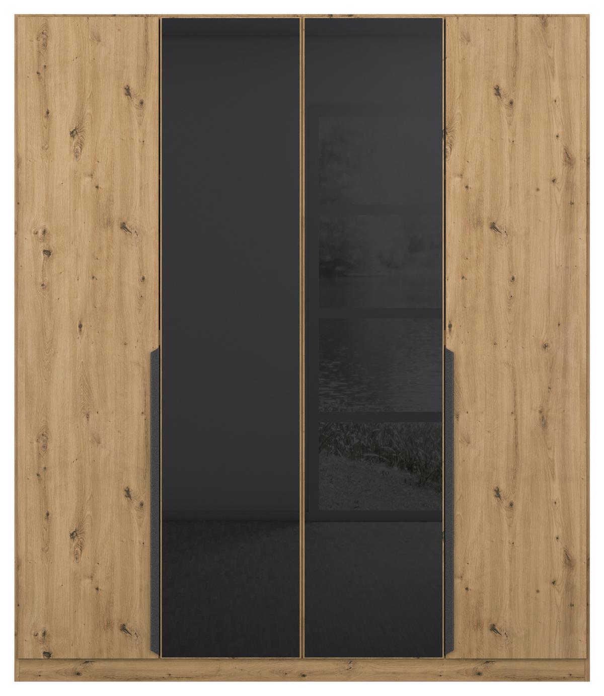 DULAP USI ROTATIVE ARTEMIS - stejar Artisan/antracit, Modern, sticlă/material pe bază de lemn (181/210/54cm) - Modern Living