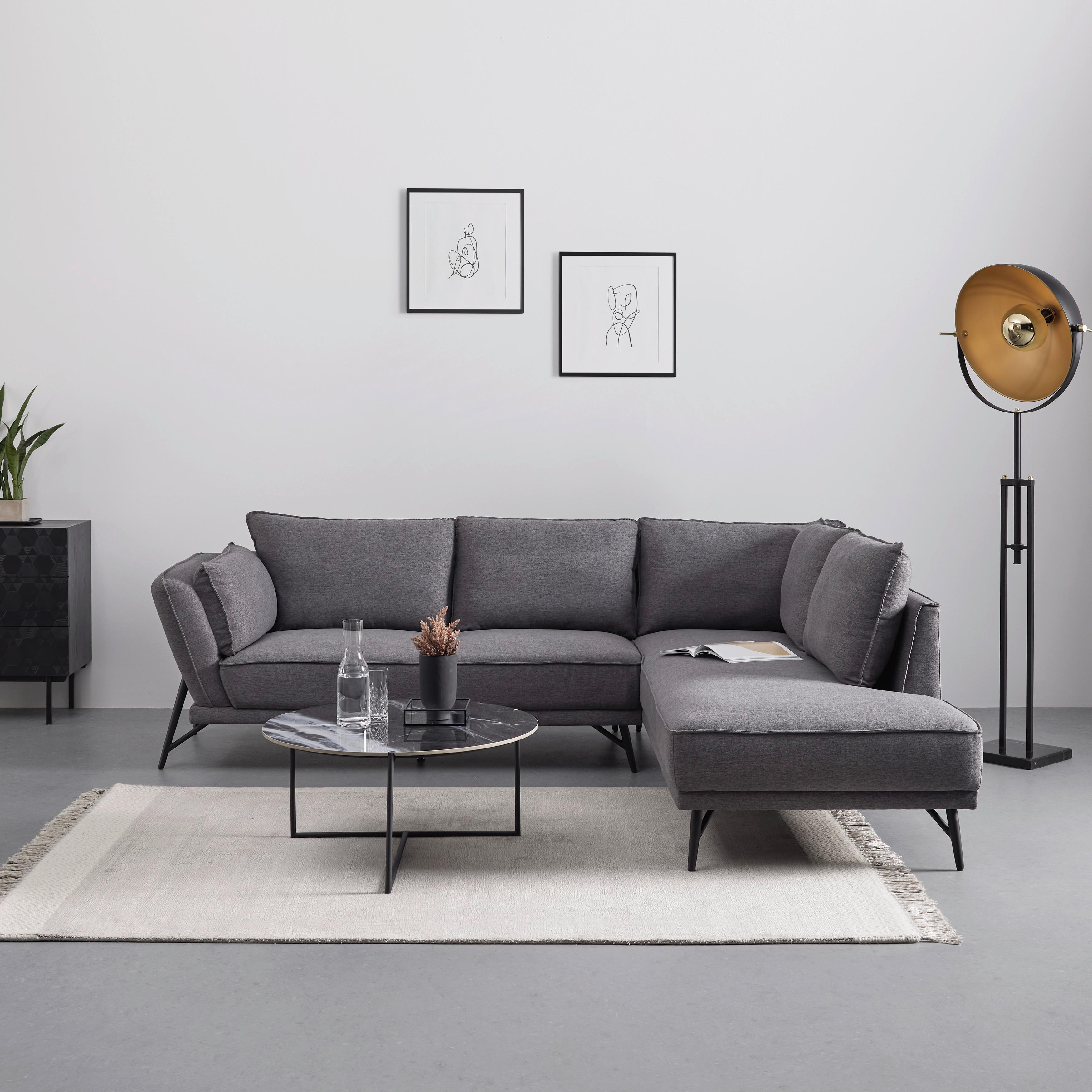 Kutna Garnitura Hanna - tamno siva/crna, Moderno, drvo/metal (260/87/217cm) - Bessagi Home