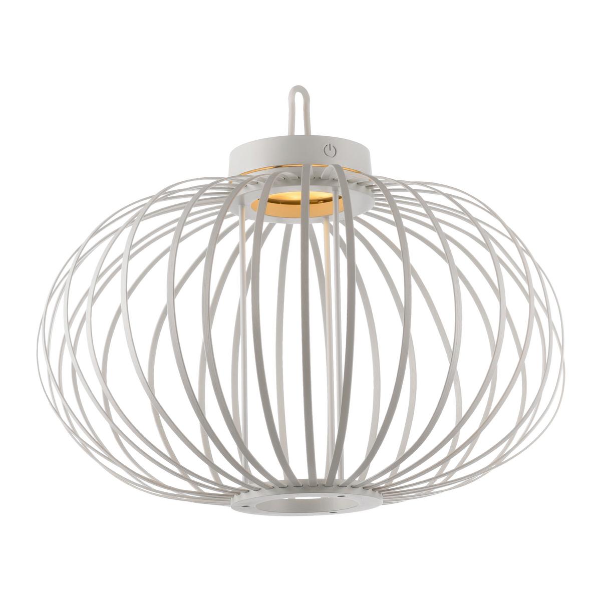 Akku-Tischleuchte Akuba Weiß max. 1,5 Watt - Weiß, Basics, Holz/Kunststoff (46/46/37cm)
