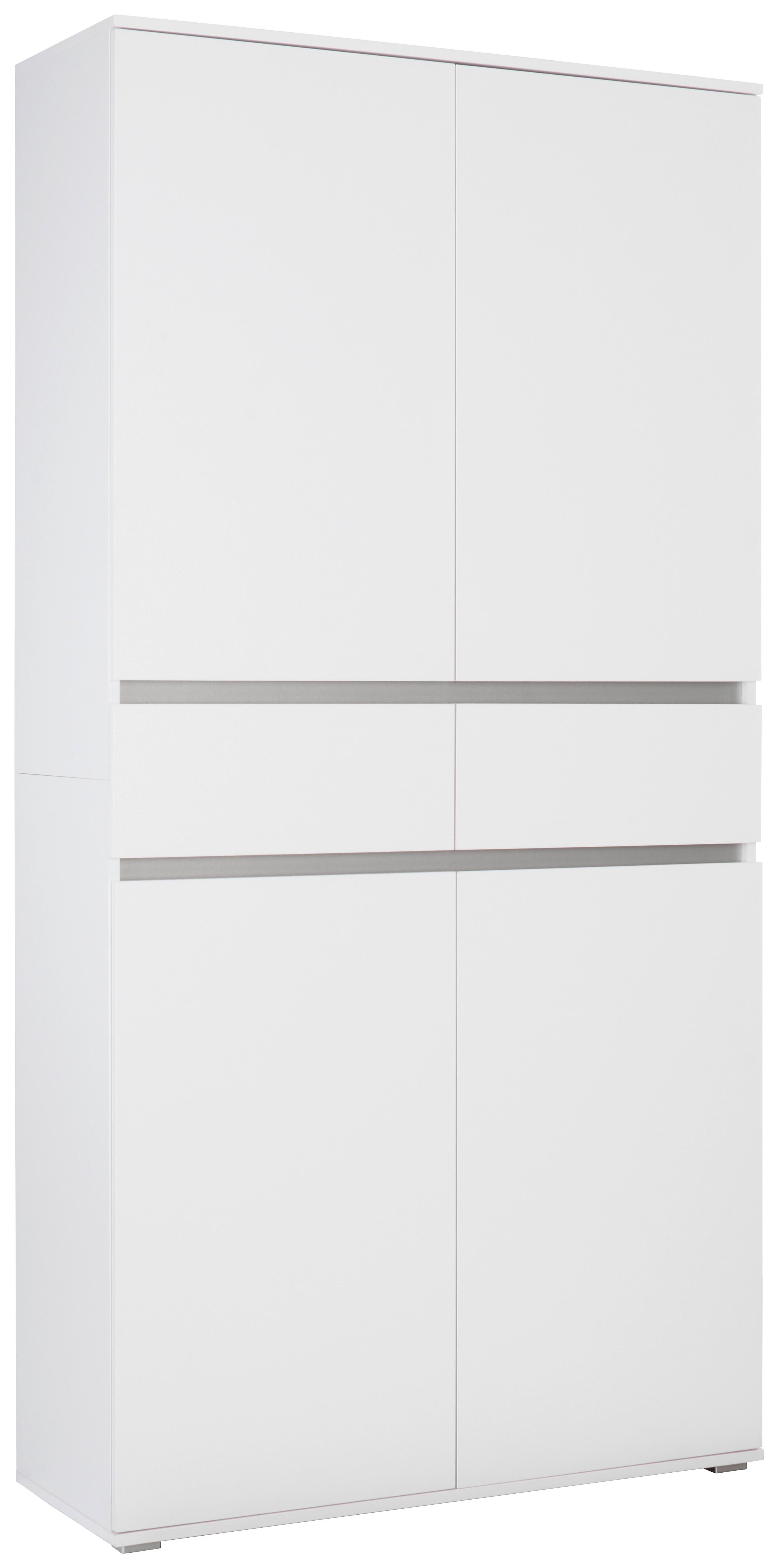 Multifunkciós Szekrény Fehér Bianco - fehér, Modern, faalapú anyag (100/200/37cm) - Mömax