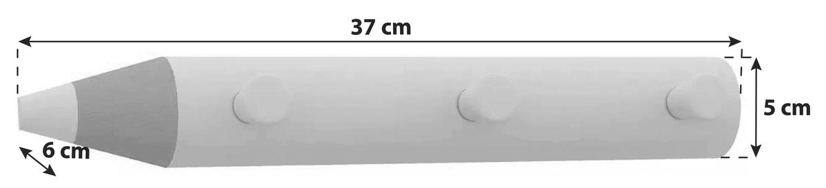 Stenski Obešalnik Stifto, Modra - modra, Design, leseni material (37/5/6cm) - MID.YOU