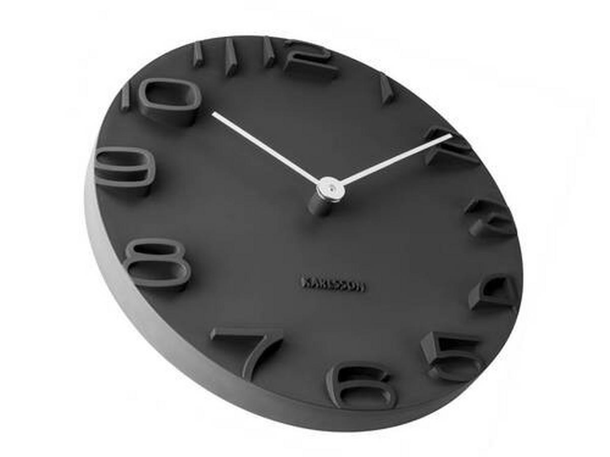 ZEGAR ŚCIENNY KA5311BK - czarny, Basics, tworzywo sztuczne (42/42/5cm) - Karlsson