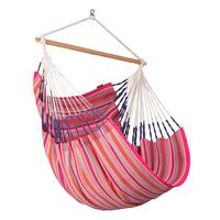 Hängesessel Comfort Hammock Echtholz Lila/Rosa/Pink - Pink/Lila, KONVENTIONELL, Holz/Textil (110/160/180cm) - La Siesta