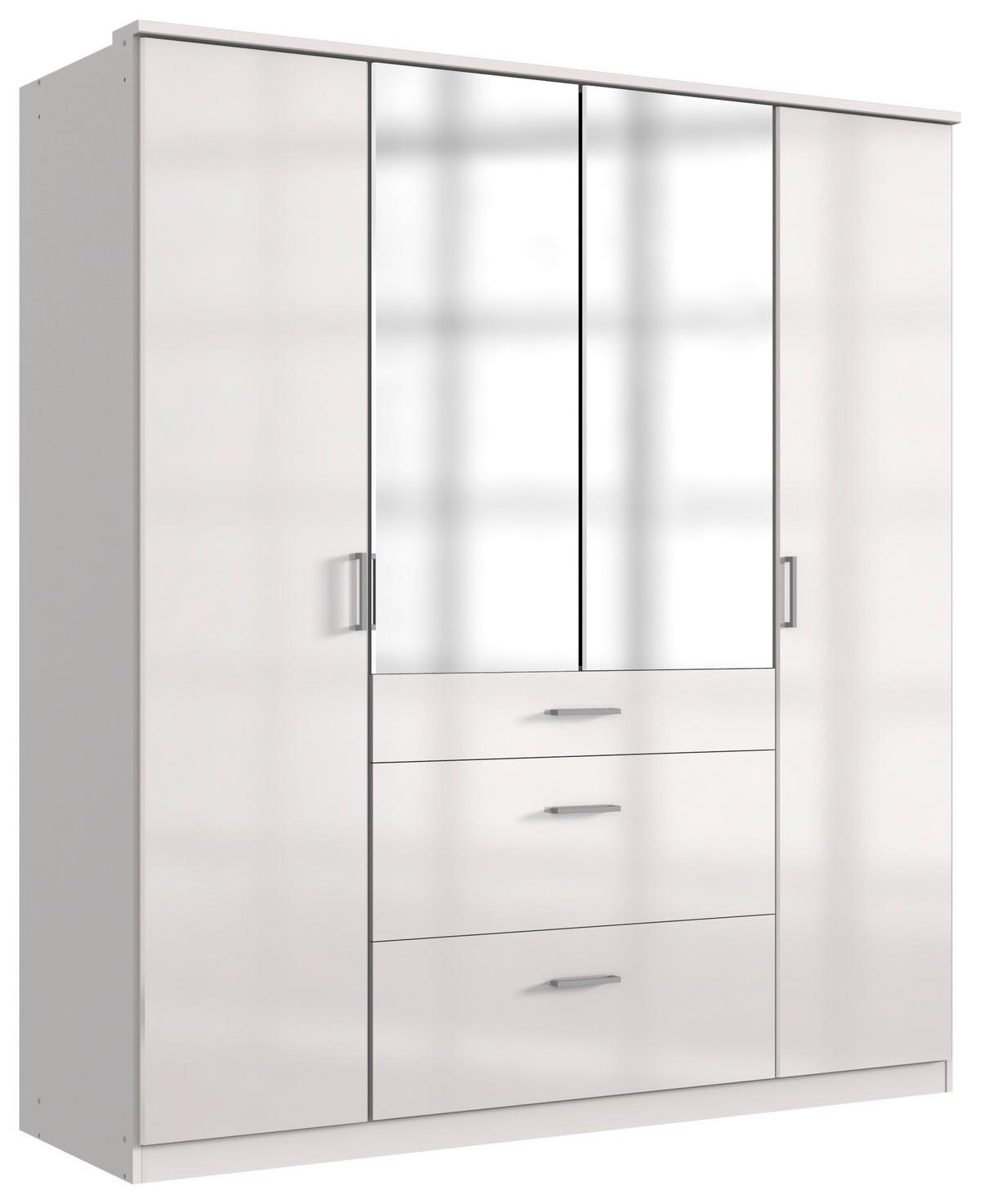 Ormar S Klasičnim Vratima Clack - bijela/srebrne boje, Basics, drvni materijal (179/199/58cm) - Modern Living