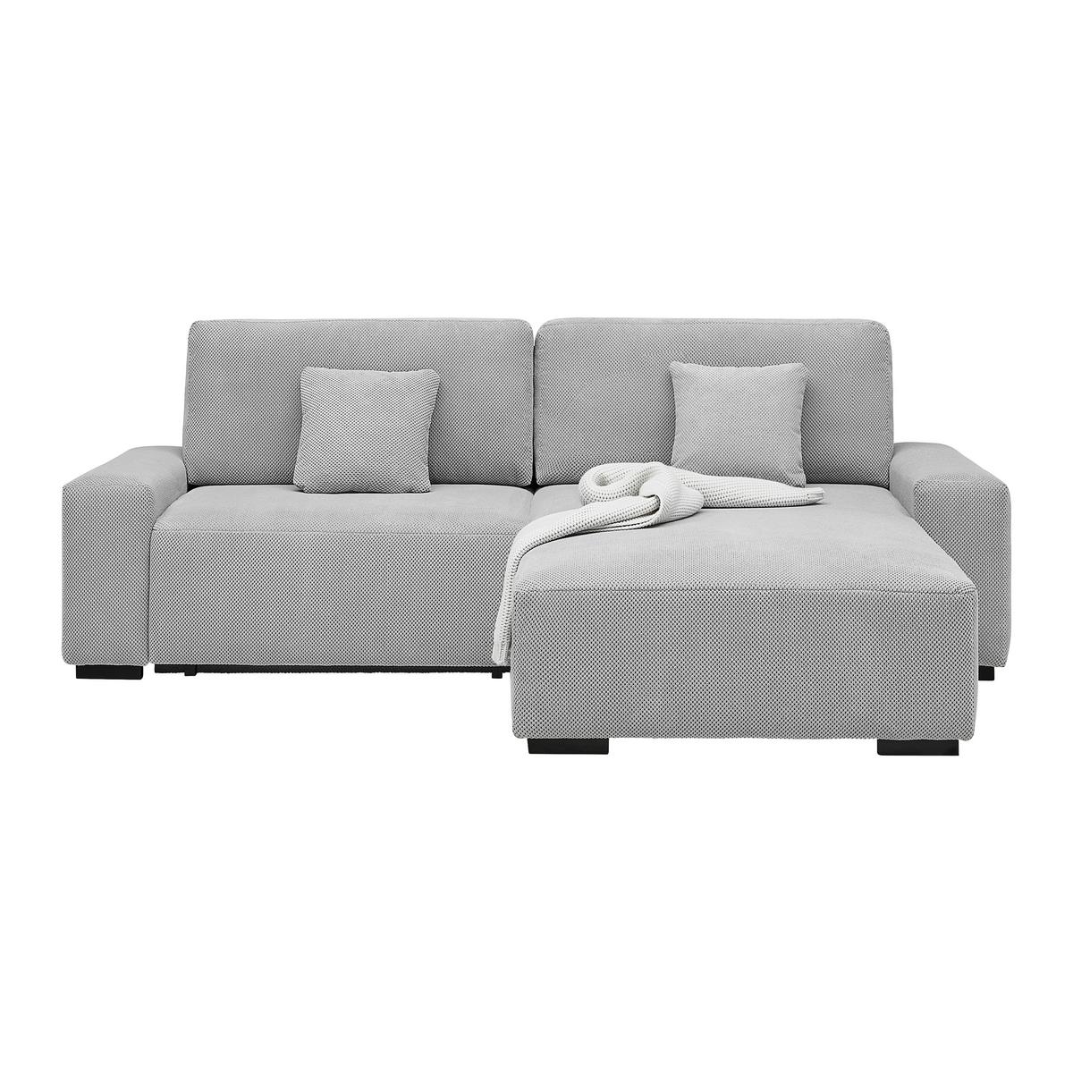 Wohnlandschaft Eliano Grau - Schwarz/Grau, Modern, Holz (252/93/184cm) - Mömax