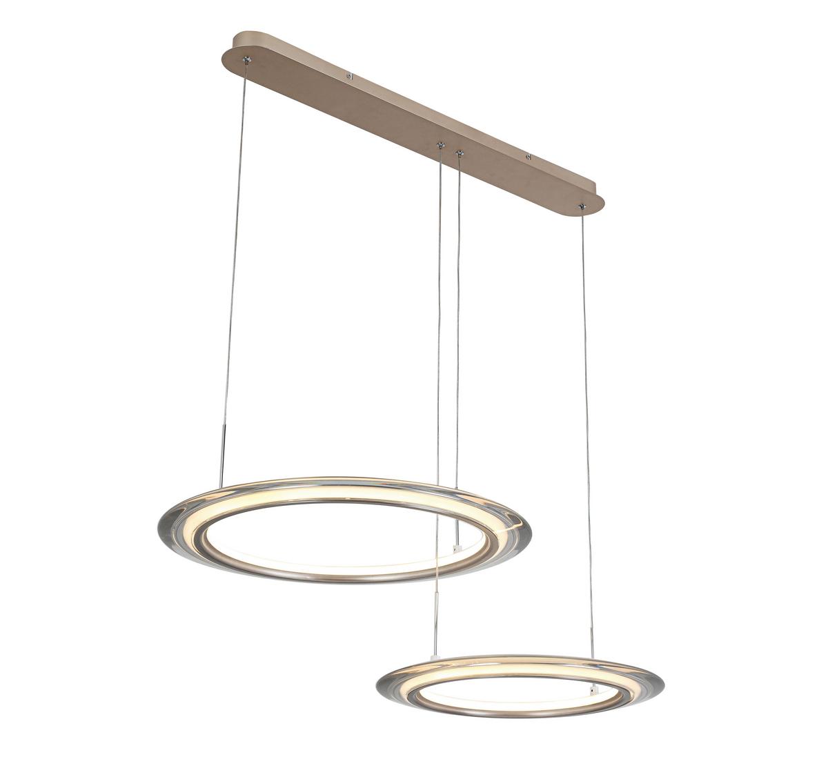LAMPA WISZĄCA LED LAKEWOOD *DK* - szampanowy/przezroczysty, Design, tworzywo sztuczne/metal (82/55/150cm) - Dieter Knoll