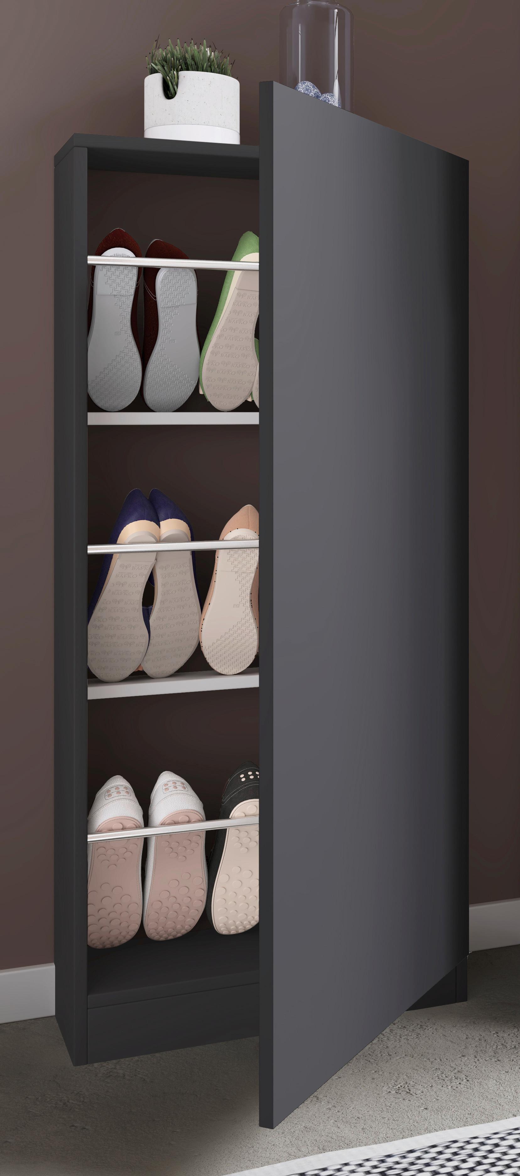 Schuhschrank FULISA Anthrazit ca. 50x112x17 cm - Anthrazit, Design, Holzwerkstoff (50/112/17cm) - MID.YOU