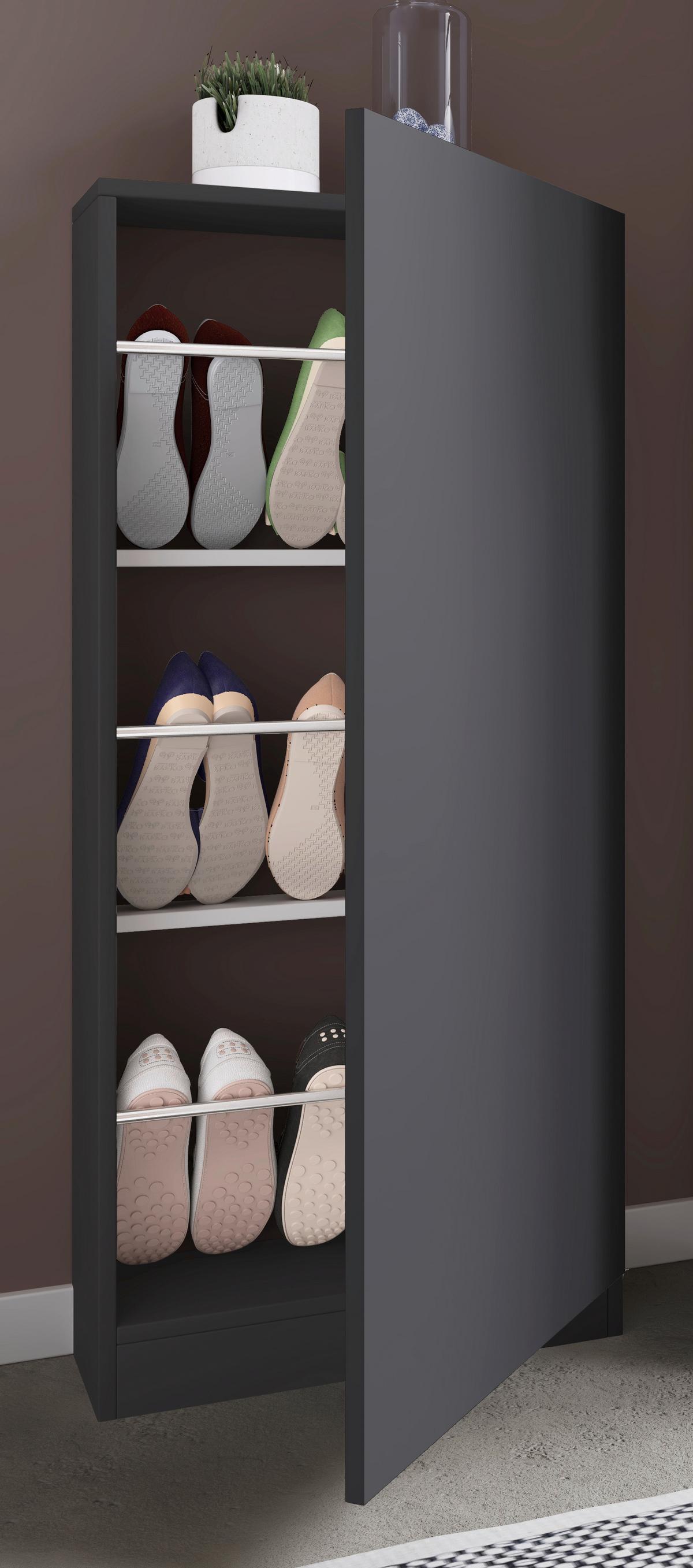 SCHUHSCHRANK FULISA - Anthrazit, Design, Holzwerkstoff (50/112/17cm) - MID.YOU