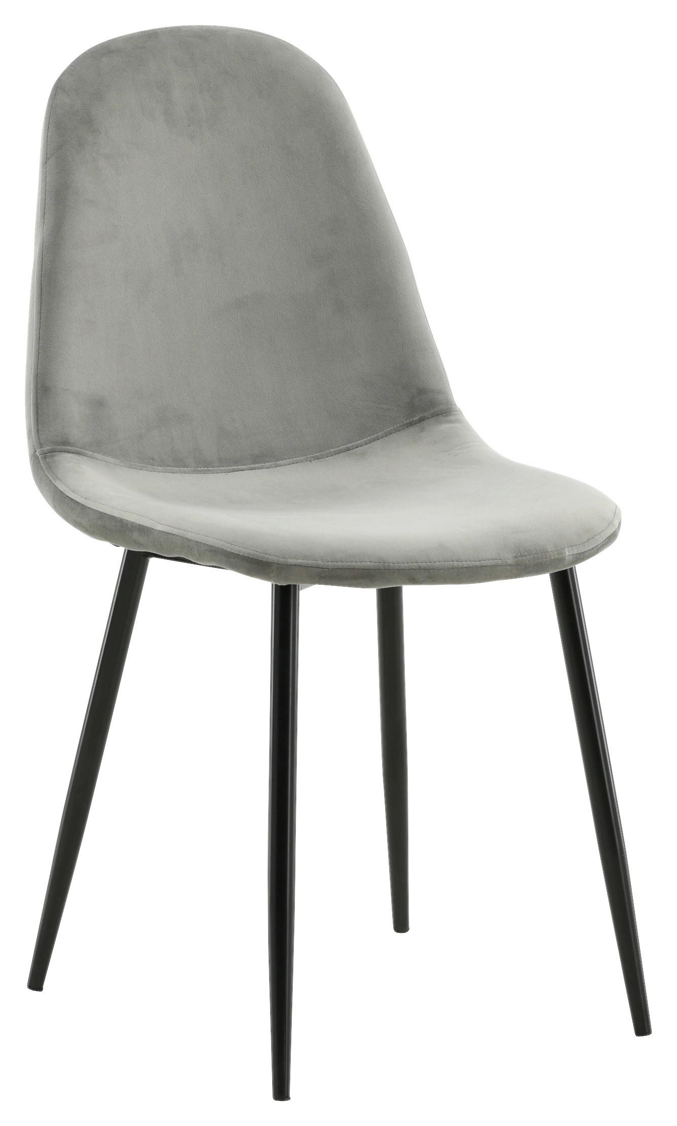 STUHL-SET POLAR - Schwarz/Grau, Design, Textil/Metall (42,5/88/53cm) - Livetastic