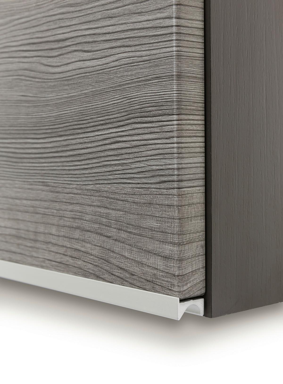 Hängeschrank in Grau 'Arezzo' - Alufarben/Silbereichenfarben, Basics, Holzwerkstoff/Metall (40/64/20cm) - Held