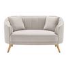 Sofa Hope Creme Samt - Greige/Naturfarben, MODERN, Holz/Textil (141/77/73cm) - Bessagi Home