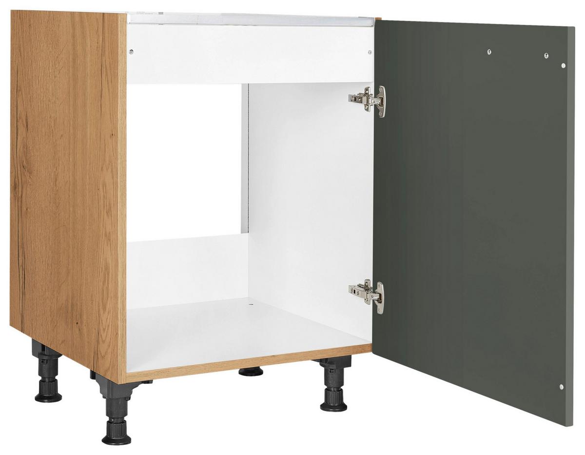 Spülenunterschrank Easytouch Grün - Eichefarben/Schwarz, MODERN, Holzwerkstoff/Metall (60/57/56cm) - Nobilia
