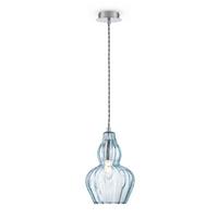 PENDELLEUCHTE EUSTOMA - Blau/Nickelfarben, Trend, Glas/Metall (16/23cm) - MAYTONI