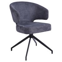 Armlehnstuhl in Dunkelgrau - Dunkelgrau/Schwarz, Lifestyle, Holz/Textil (57/82/60cm) - Premium Living