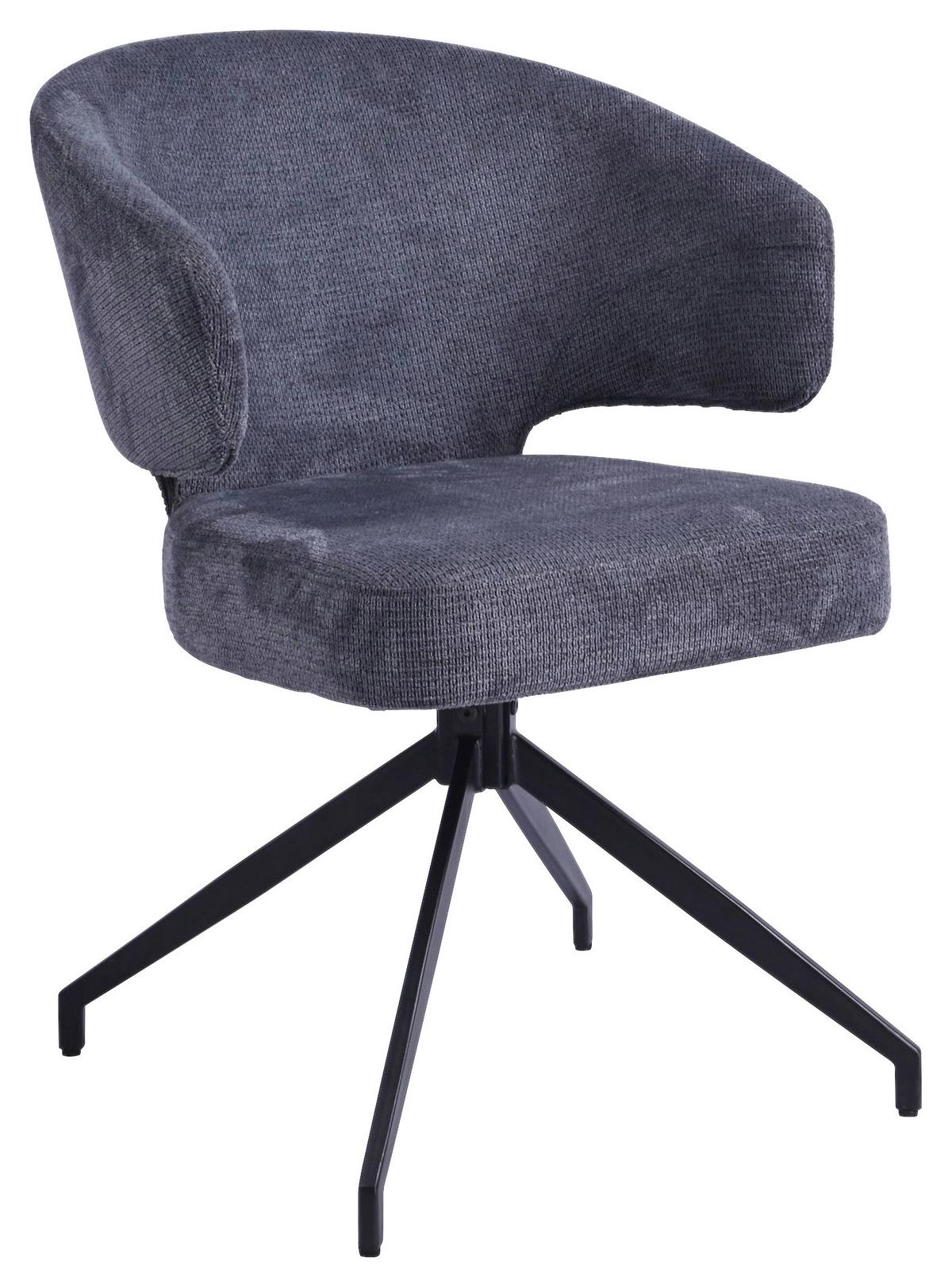 Armlehnstuhl in Dunkelgrau - Dunkelgrau/Schwarz, Lifestyle, Holz/Textil (57/82/60cm) - Premium Living