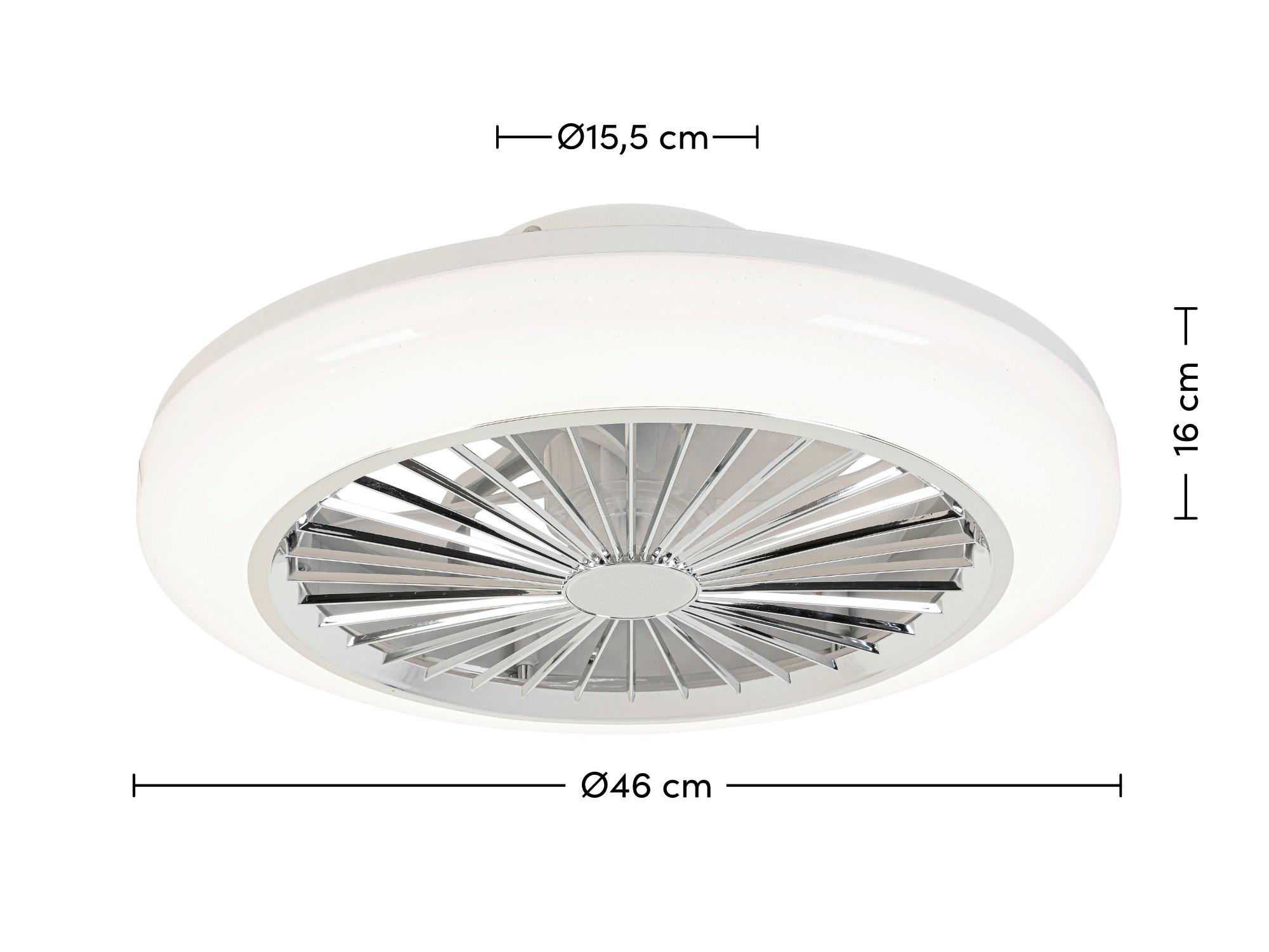 TAKFLÄKT TUIO - vit/kromfärg, Modern, plast (45/45/16cm) - Mömax