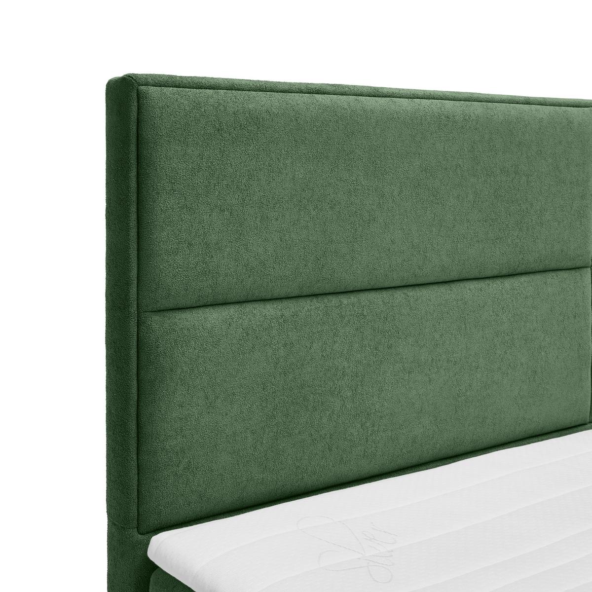 Boxspring Krevet Ethan - tamno zelena/crna, Moderno, tekstil/plastika (160/200cm) - Premium Living