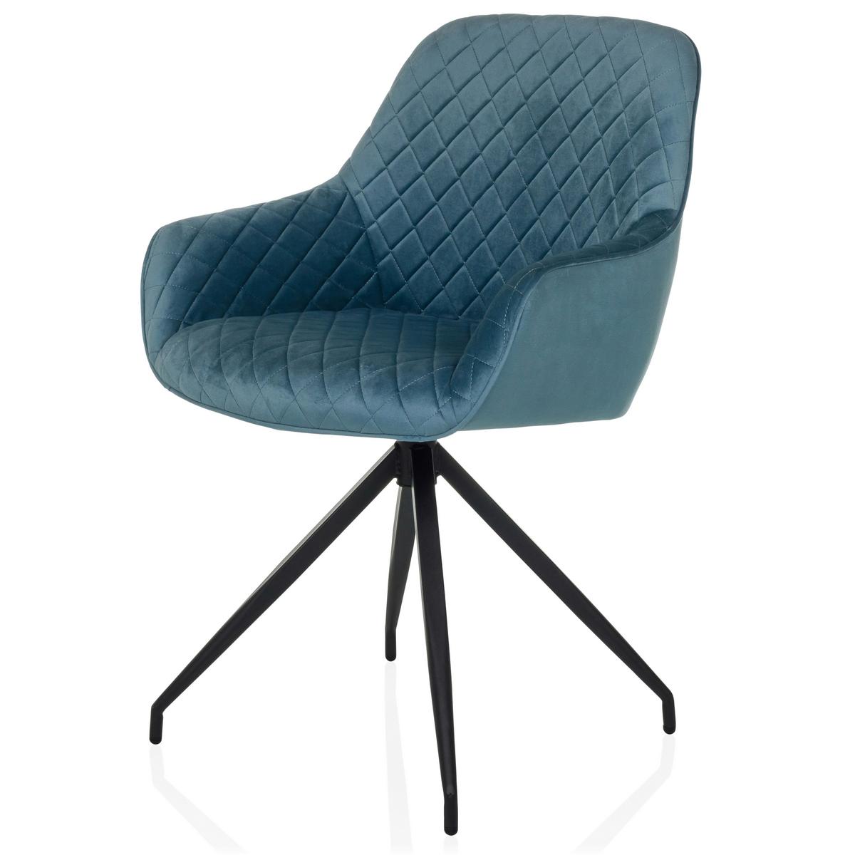 Naslanjač Elverum, Modrosiva - črna/modrosiva, Moderno, kovina/tekstil (58/87/57cm) - MID.YOU