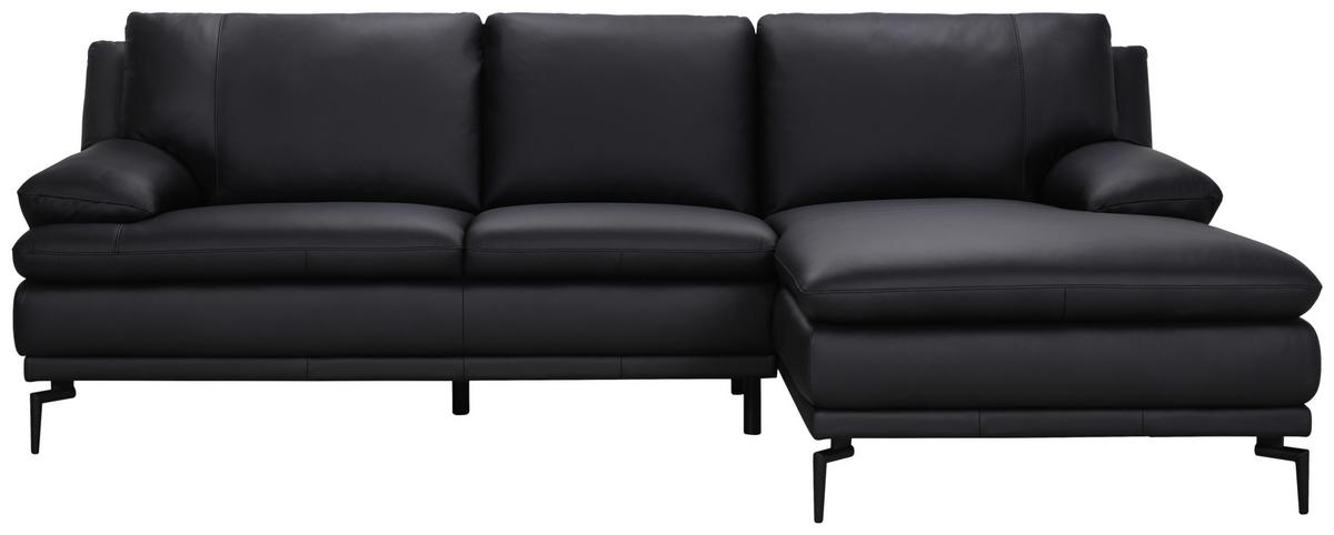NAROŻNIK FIORA - czarny, Design, skóra (248/158cm) - P & B