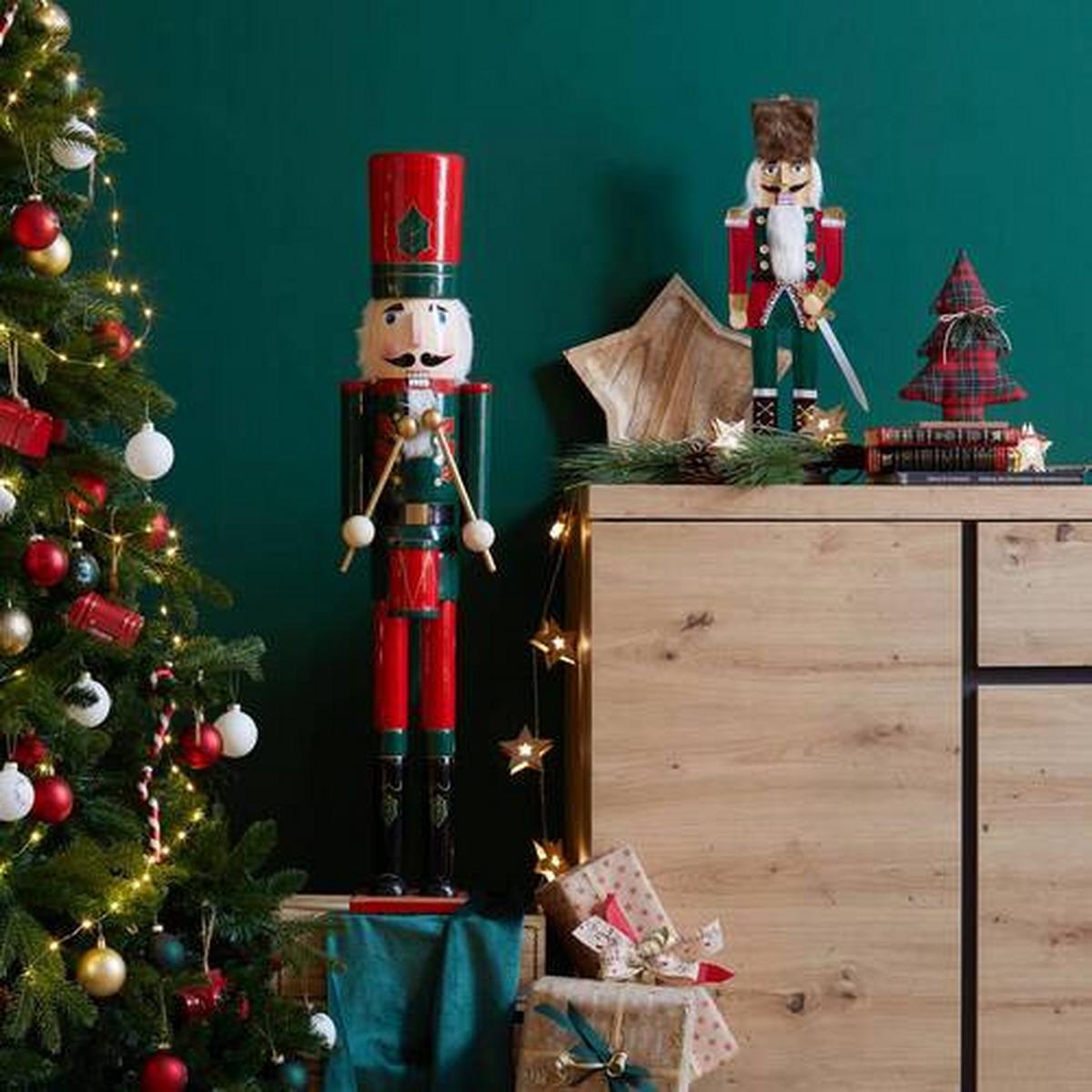 Diótörő Figura Reydar - piros/zöld, Konventionell, faalapú anyag/textil (20/54/6cm) - Modern Living