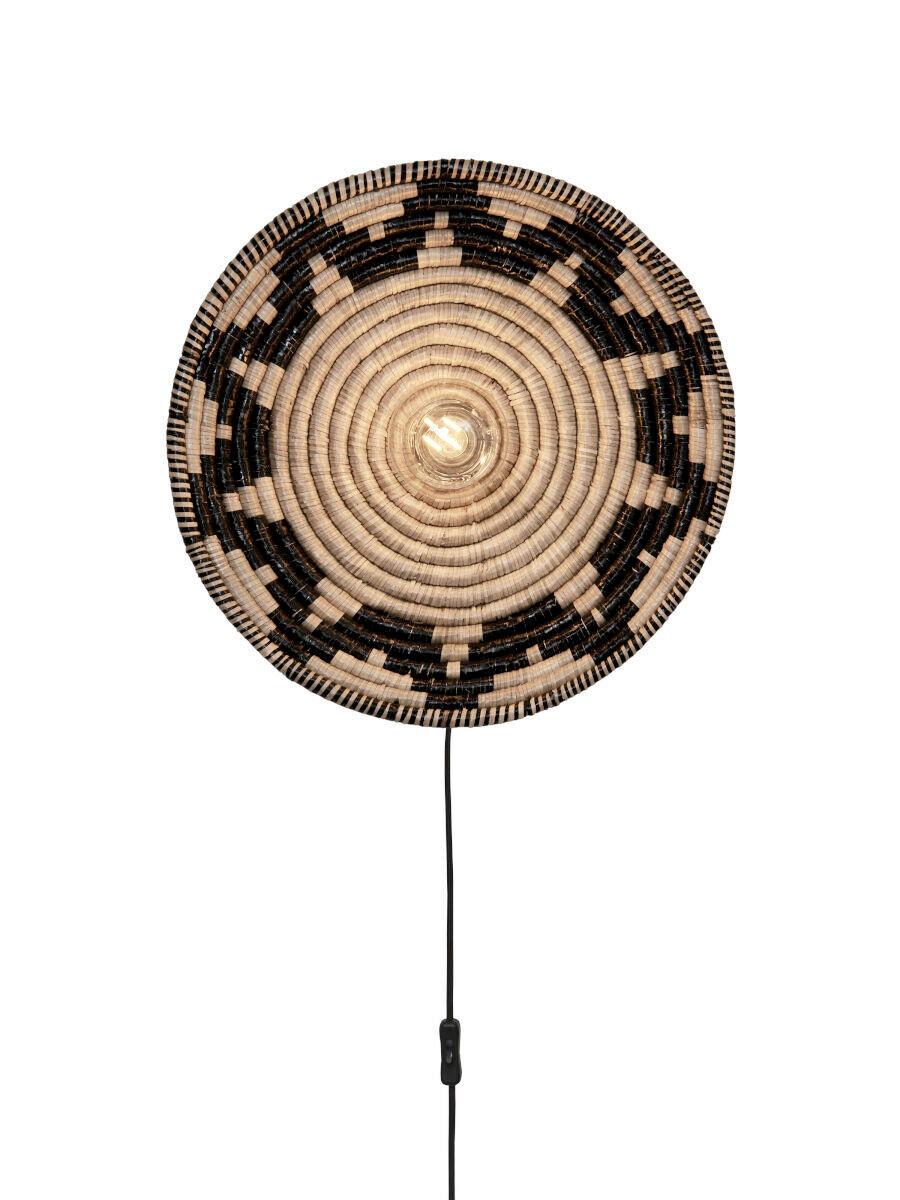 Stenska Svetilka Andros - črna/bela, Basics, naravni materiali (45/6cm) - Good & Mojo