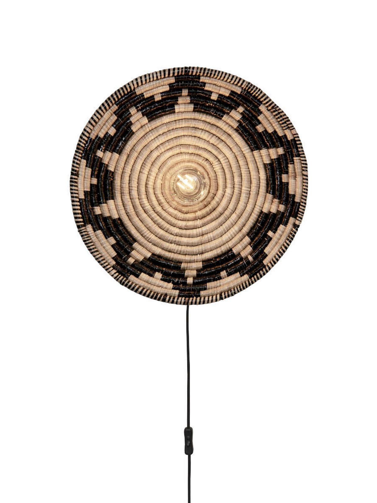 Stenska Svetilka Andros - črna/bela, Basics, naravni materiali (45/6cm) - Good & Mojo