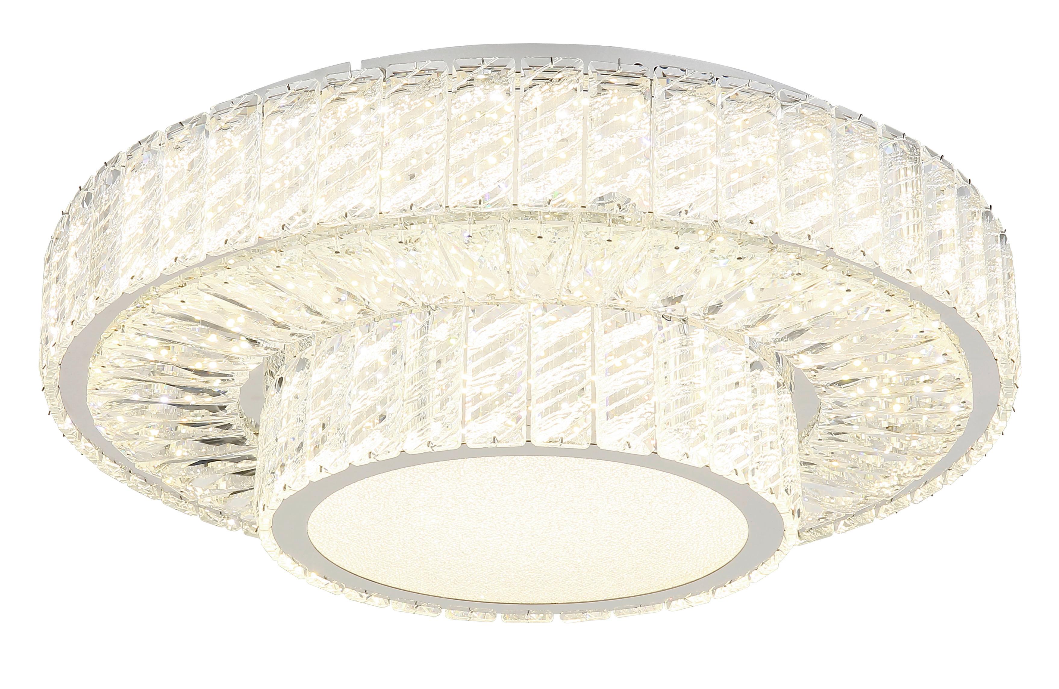 LED-Deckenleuchte Mucky Klar/Chromfarben max. 50 Watt - Klar/Chromfarben, KONVENTIONELL, Glas/Metall (50/17,3cm) - Globo