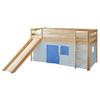 Igralna Postelja Manuel, 90x200, Modra, Tobogan - barve bora/svetlo modra, Natur, les (90/200cm) - MID.YOU