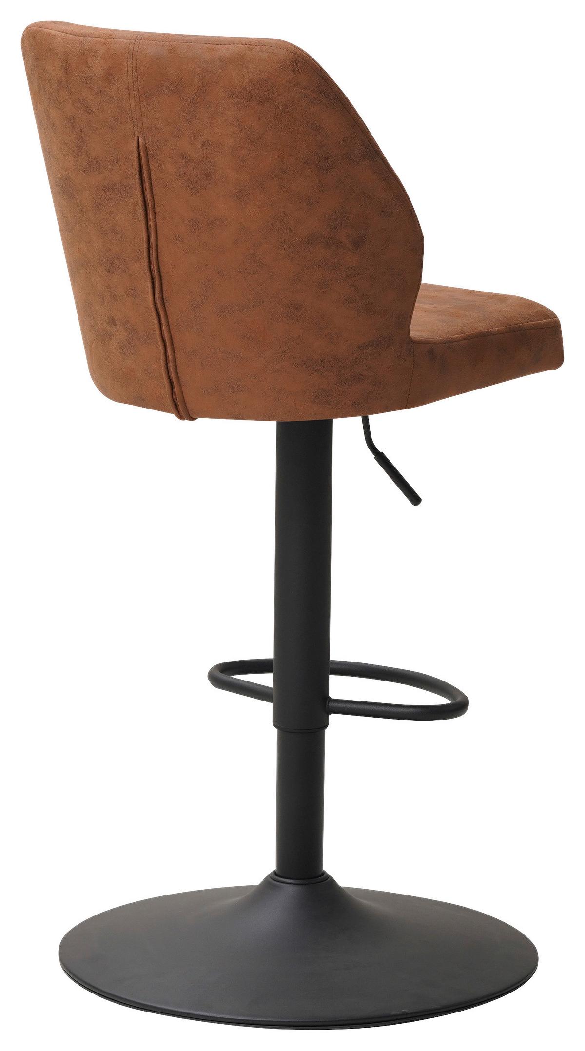 Barhocker-Set Grayson 2er-Set ca. 42x114 cm Cognac - Cognac/Schwarz, KONVENTIONELL, Textil/Metall (42/114/52cm) - MID.YOU