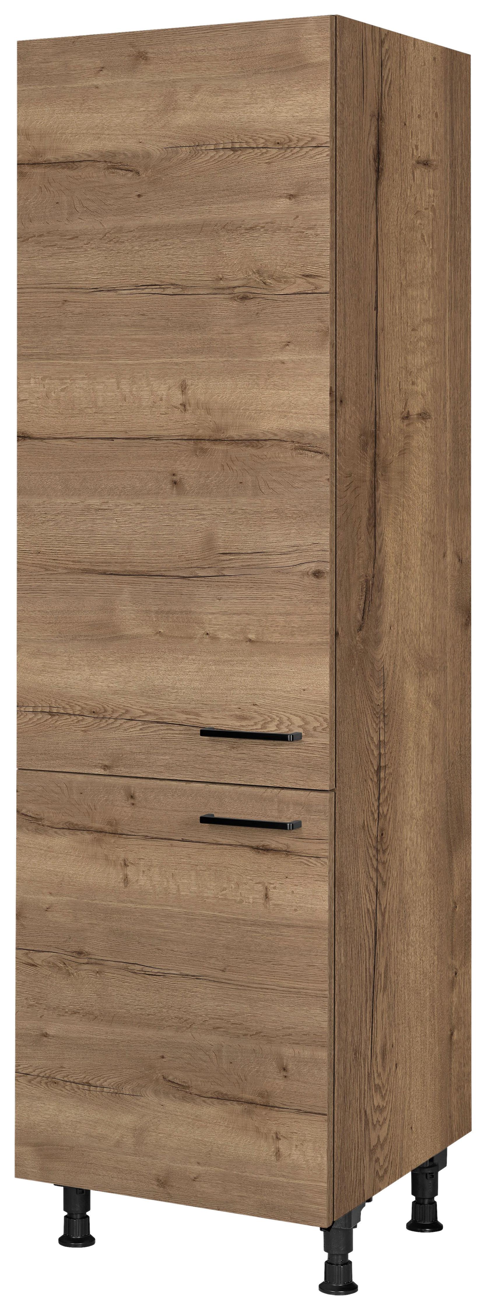 Geräteumbauschrank Structura Eiche dunkel - Eiche dunkel/Schwarz, MODERN, Holzwerkstoff/Metall (60/216,6/58cm) - Nobilia