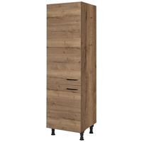 Geräteumbauschrank Structura Eiche dunkel - Eiche dunkel/Schwarz, MODERN, Holzwerkstoff/Metall (60/216,6/58cm) - Nobilia