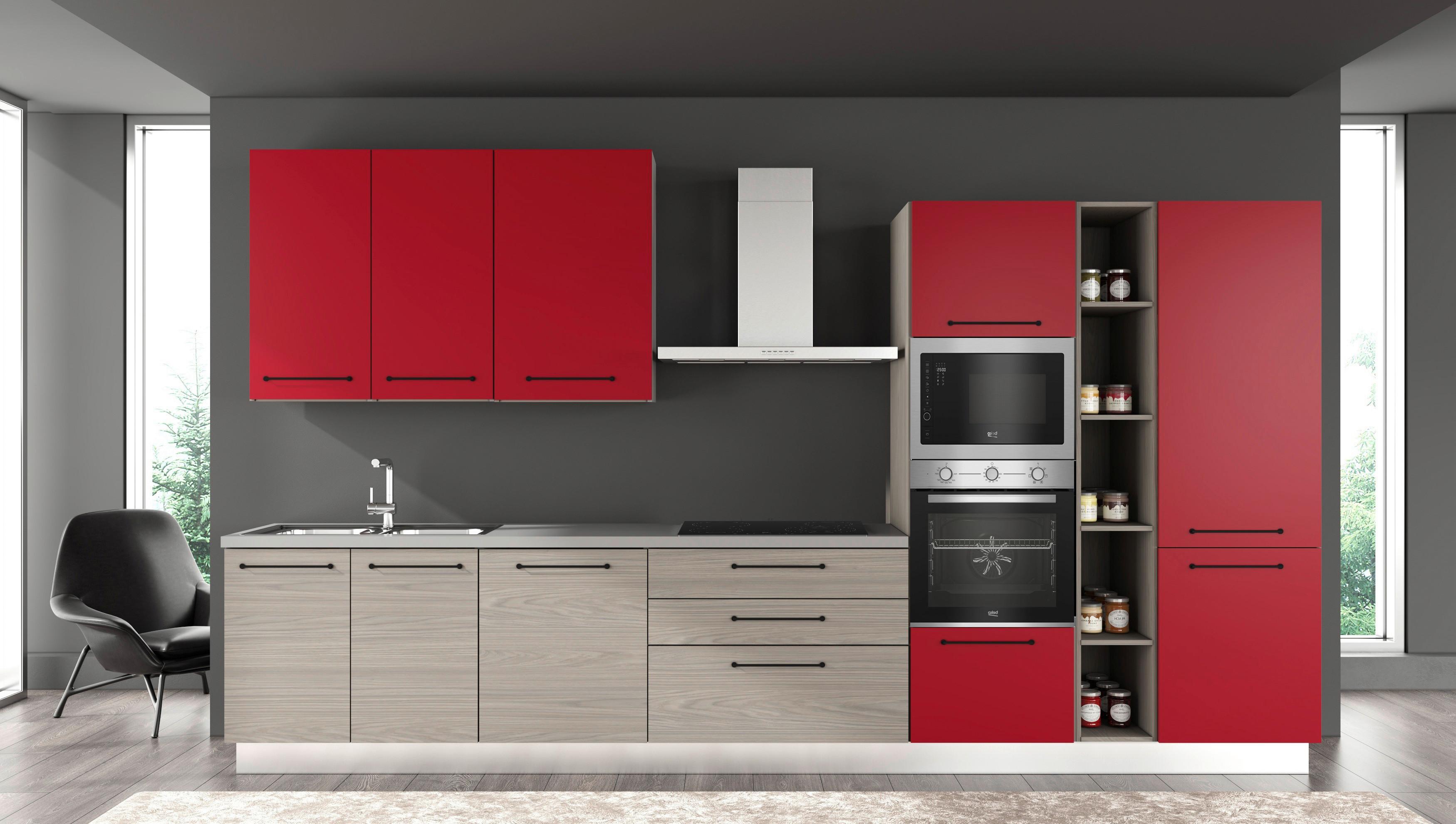 Blok Kuhinja S Aparatima Line 390 - siva/hrast sivi, Konvencionalno, metal/drvo (390/216-240/60cm) - Mömax