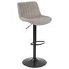 Taburet de bar LOVIS - negru/gri, Modern, metal/textil (46/89,5-111,5/52cm) - Mömax