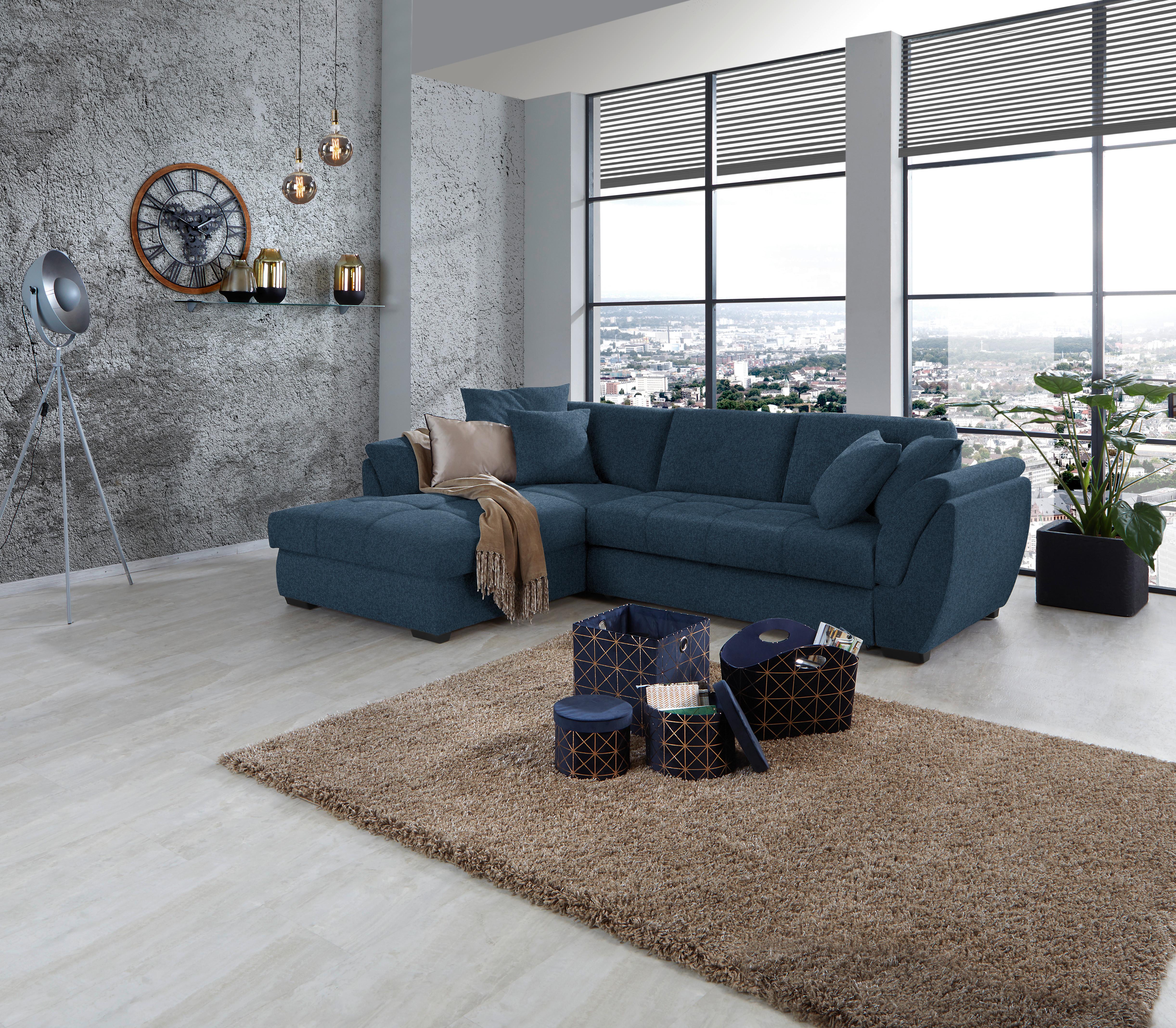 Kutna Garnitura Berisso - tamno plava/crna, Design, tekstil/plastika (187/278cm) - Ondega