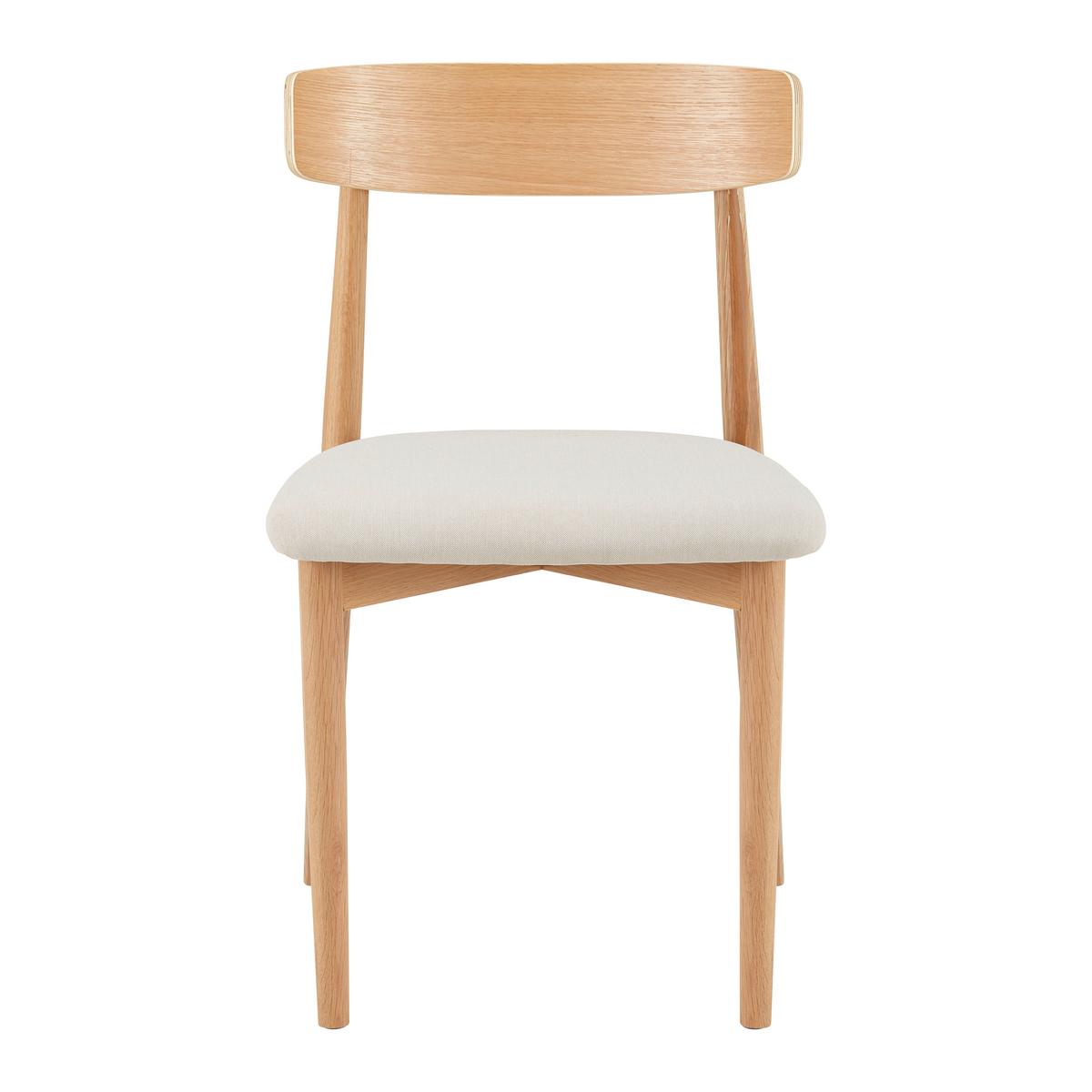 Stuhl Noah Beige/Natur Webstoff/Echtholz Gepolstert - Beige/Naturfarben, MODERN, Holz/Textil (47/78/51cm) - Bessagi Home